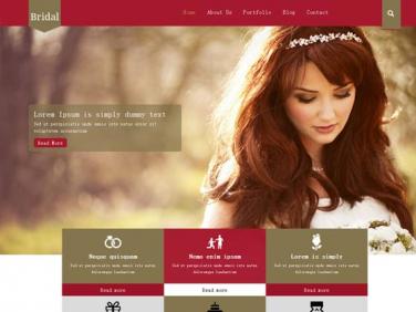 红色婚纱网站模板